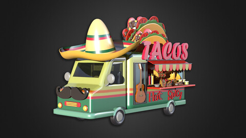 Asset - Cartoons  - Food Taco Car