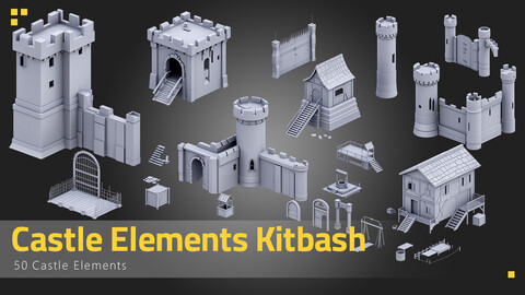 50 Castle  Elements Kitbash