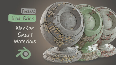 Blender Smart Materials | Wall_Brick_Cement_Pack02