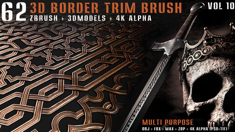 62 - 3D Border Trim Brush – Vol. 10