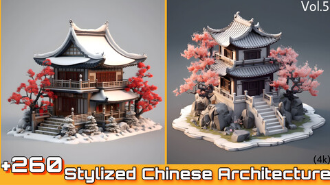 +260 Stylized Chinese Architecture Concept(4k)