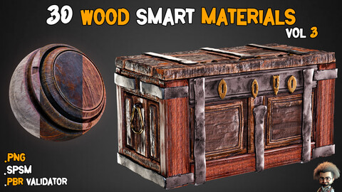 30 Wood Smart Materials + BPR Textures - Vol 3