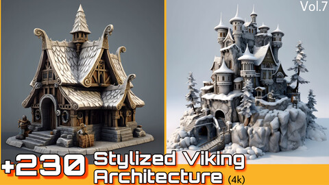 +230 Stylized Viking Architecture Concept(4k)