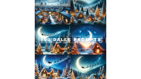 100 DALLE PROMPTS, AI-generated art, Digital art, create art prints, merry Christmas, dalle-3 Ai Art Prompt Guide, ChatGPT v4