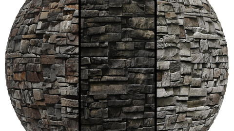 FB615 Arcadia Ledge Wall Panel Stone covering | 3MAT | 4k | seamless | PBR