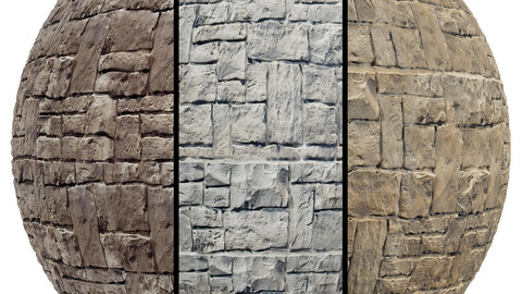 FB617 Stacked Stone Faux Stone SidingAspen covering | 3MAT | 4k | seamless | PBR