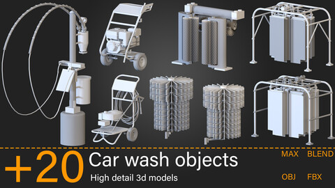 +20 Car wash objects-Kitbash