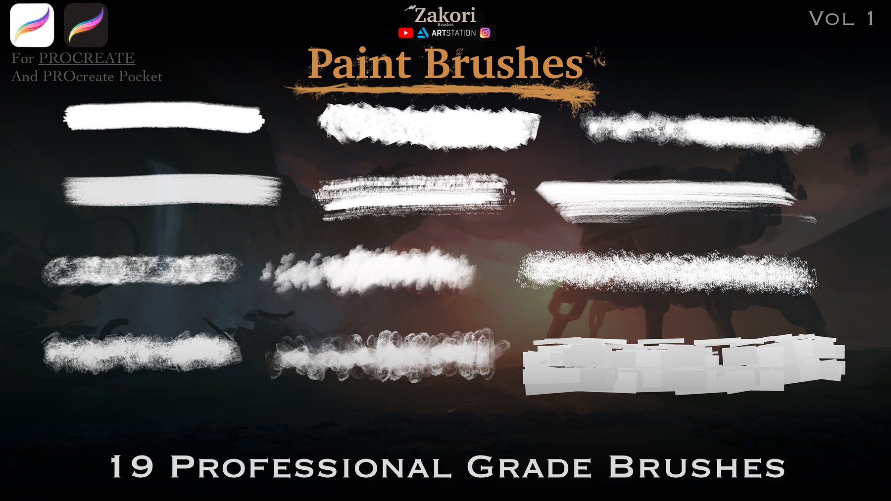 Brushes landscape 1 in.