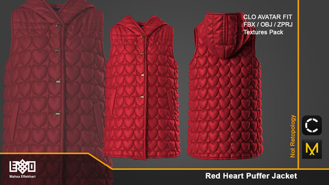 Red Heart Puffer Jacket