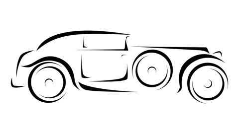 Stylized vector image of the retro car