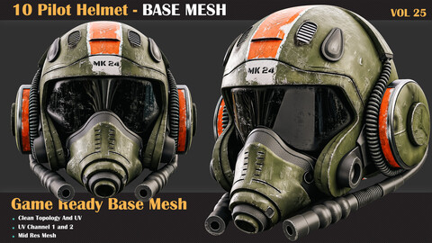 10 Pilot Helmet BASE MESH - VOL 25
