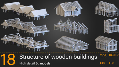 18-Structure of wooden buildings-Kitbash -vol.01