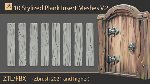 Stylized Plank Insert Meshes V.2