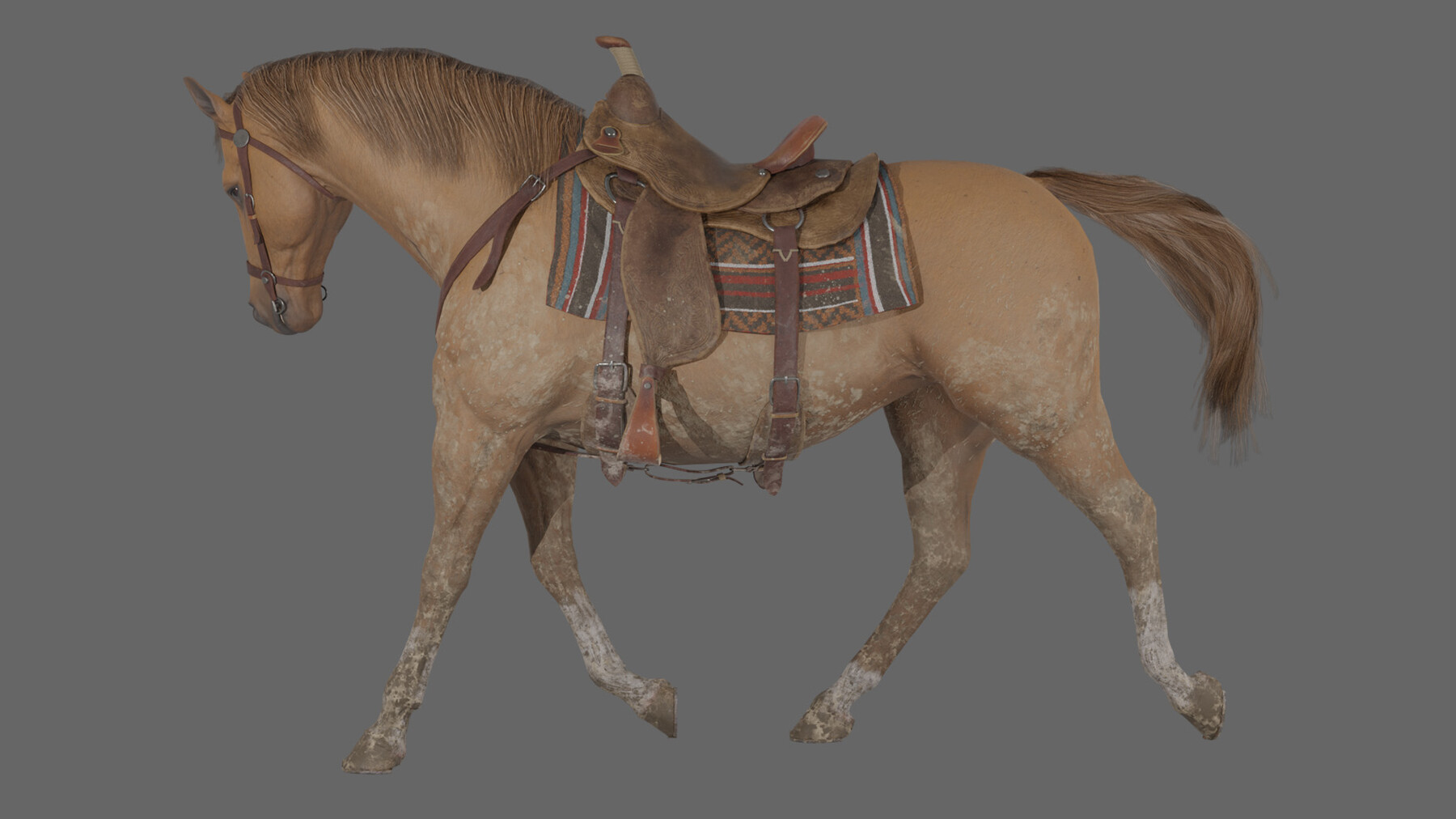 ArtStation - Horse (17 Poses + 9 Textures) | Game Assets