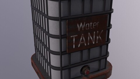 Water Tank Low Poly PBR 3D Model