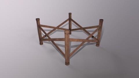 Wood Set Game Ready Low Poly PBR 3D Model