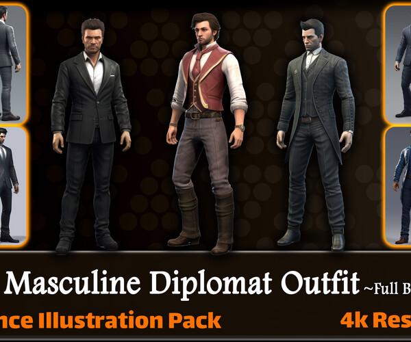 ArtStation - 200 Masculine Diplomat Outfit Reference Pack | 4K | v.187 ...