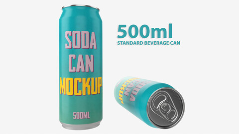 Beverage can 500ml Mockup