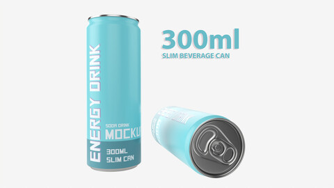 Beverage slim can 300ml Mockup