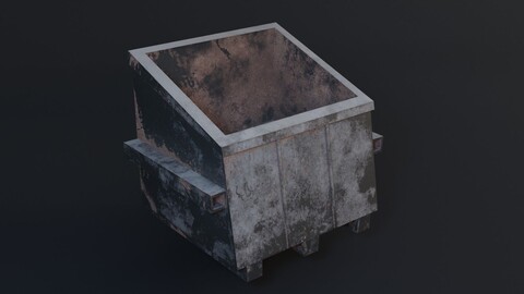 Trash Can Game Ready Low Poly PRB 3D Model