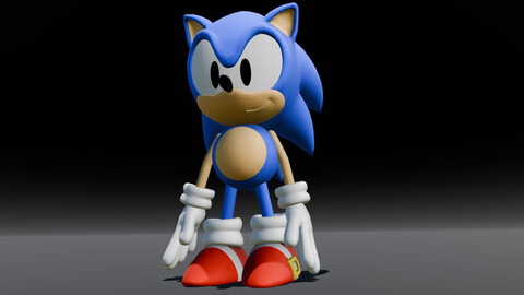 Sonic Hedgehog Rigged 3D Model