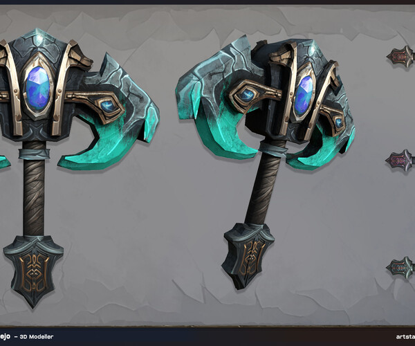 ArtStation - Axe Handpainted Texture Stylized Lowpoly | Game Assets