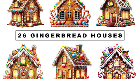 Christmas Delights Clipart Collection: Gingerbread House and Festive Sweets