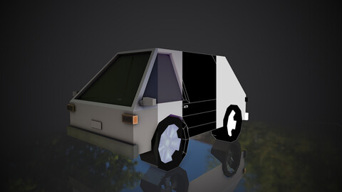 3d low poly Ambulance car .