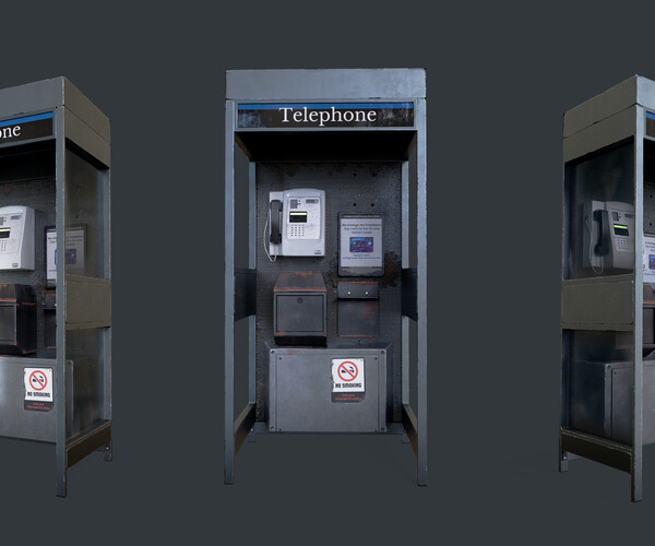 ArtStation - Telephone Booth (Game/ Production ready) | Game Assets