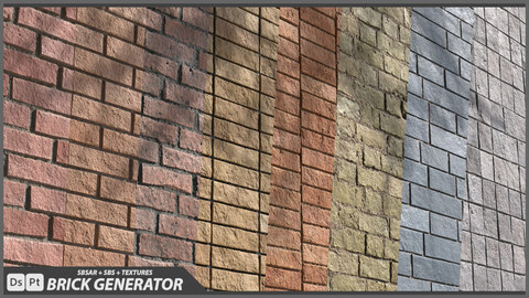 Brick Generator 001 Material for Substance 3D Designer and Substance 3D Painter