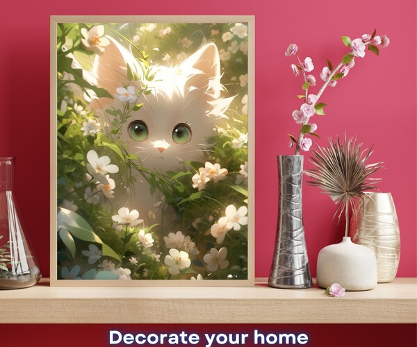 ArtStation - Kitten Wall Art, Baby Cat Print, Nursery Decor, Playroom ...