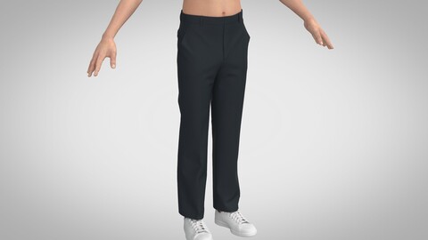 Men Dress Pants, Marvelous Designer, Clo +obj, fbx