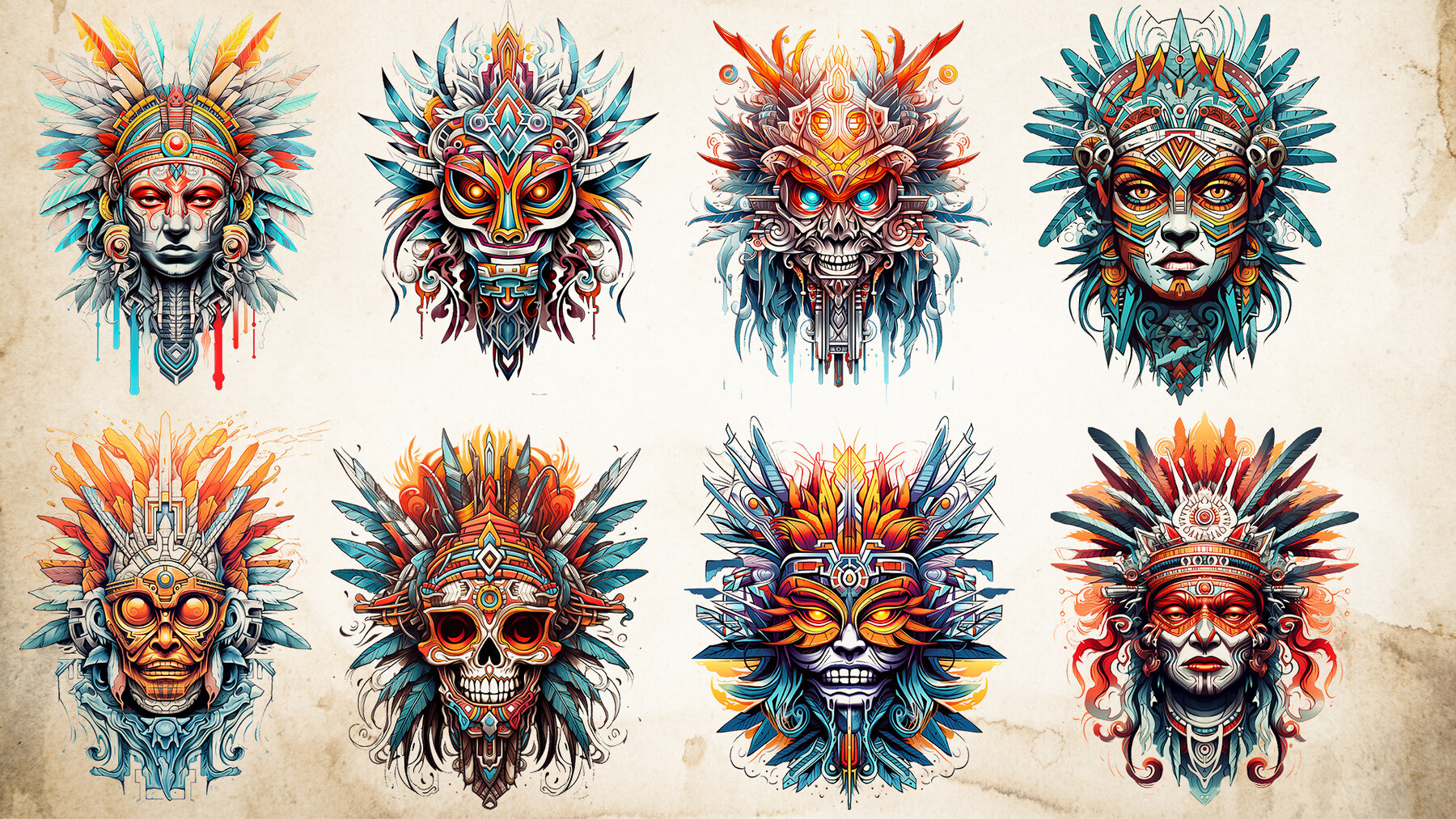 ArtStation - 90 Aztec Tattoo (PNG Files)-4K- High Quality | Artworks