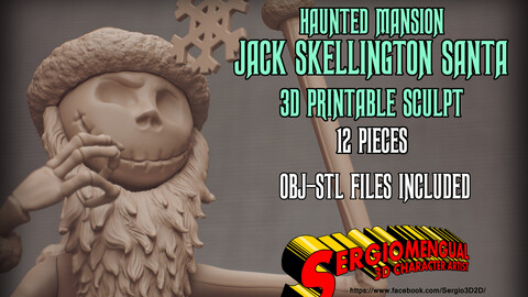 Haunted Mansion Jack Skellington Santa 3D Printable Sculpt