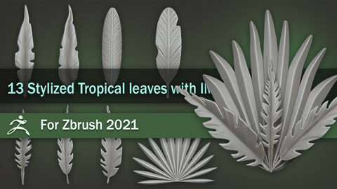 Stylized Tropical leaves with IMM brush