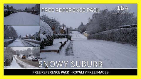 FREE / SNOWY SUBURB / Photo Reference / 164 images