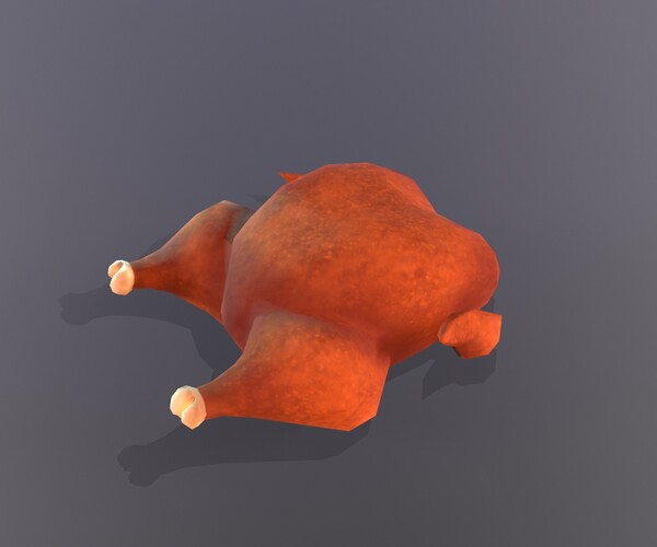 Artstation - Stylized Lowpoly Roasted Chicken Prop. Low Poly 