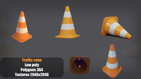 traffic coner - PBR Game Ready model