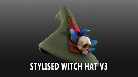 Stylised Witch Hat V3 l Game Ready I Handpainted