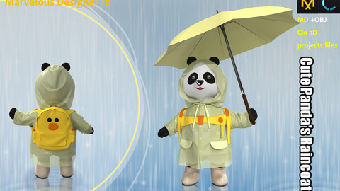 Cute Panda‘s Custume_Clo3d, Marvelous Designer Project