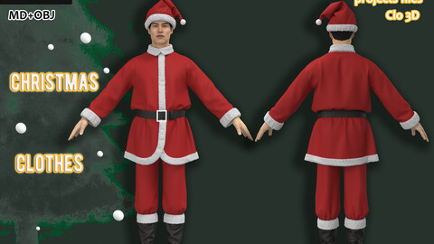 Merry Christmas_Male Costume_Marvelous Designer, Clo3d