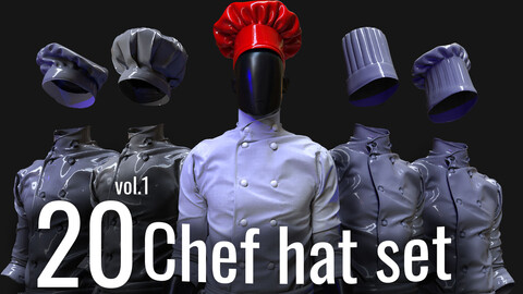 20 Chef hat set -vol.01  + video tutorial