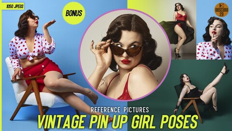 1050 Vintage Pin Up Girl Poses Reference Pictures