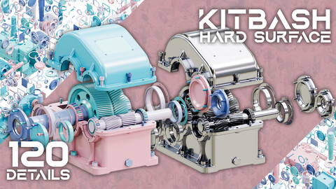 HARD SURFACE KITBASH : QuadCraft Precision Mesh Gears and Gearbox Kit - VOL 5