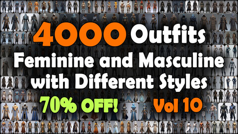 4000 Feminine and Masculine Outfits with Different Styles Reference Pack | MEGA Bundle | 4K | v.10