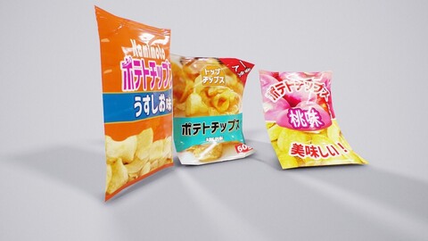 Food container chips 3D model