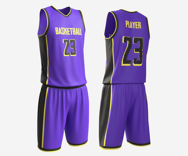 ArtStation - Basketball Uniform Set Purple | Resources