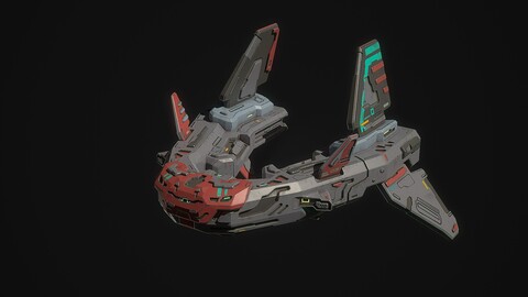 Sci fi V fighter spaceship