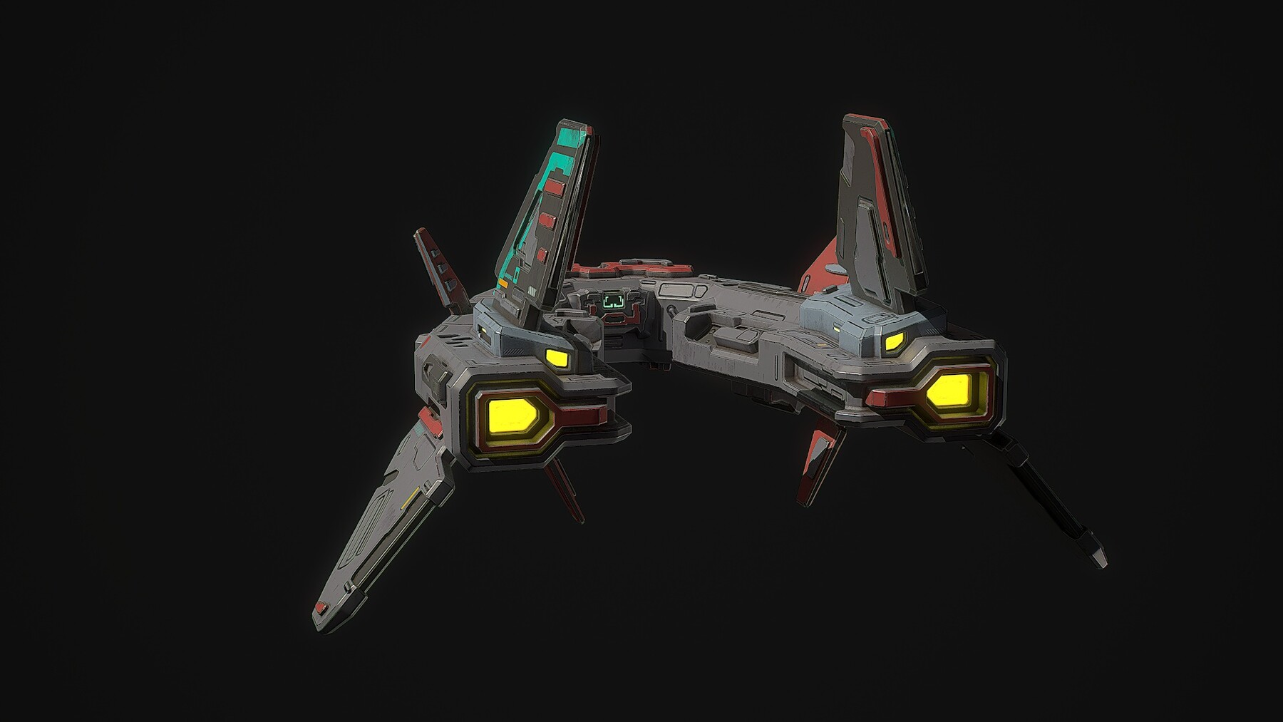 ArtStation - Sci fi V fighter spaceship | Game Assets