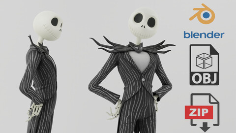 Jack Skellington Lowpoly Rigged